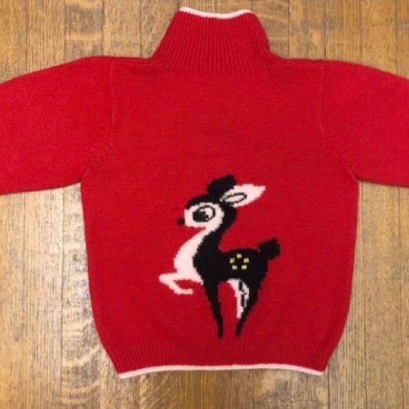 Vintage 50s Red Adorable child’s sweater - Picture 1 of 5